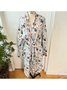 Rare EMILY AND FIN Moroccan Riviera Cotton‎ Robe Size XL